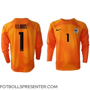 Frankrike Hugo Lloris #1 Målvakt Hemma Matchtröja VM 2022 Långärmad